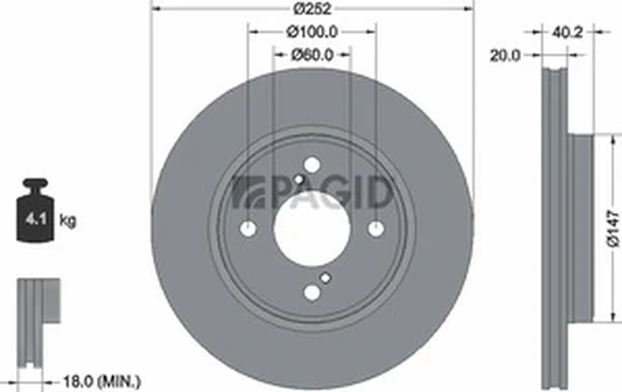 Pagid OEM Brake Disc 56037NC (Front)
