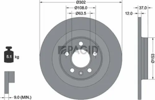 Pagid OEM Brake Disc 56047NC (Rear)