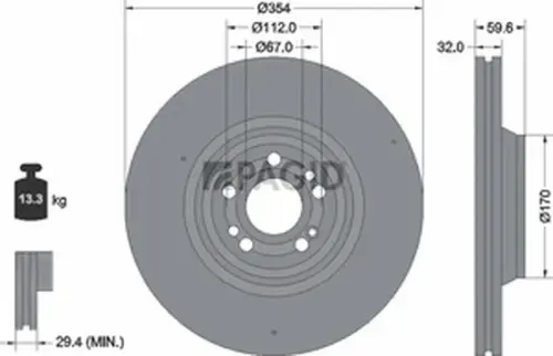 Pagid OEM Brake Disc 56060NHC (Front)