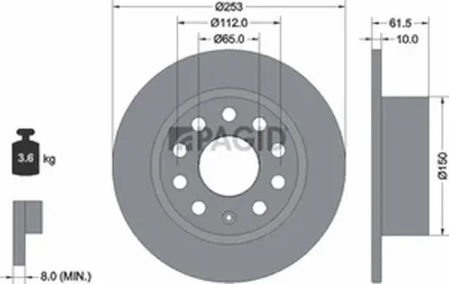 Pagid OEM Brake Disc 56066NC (Rear)
