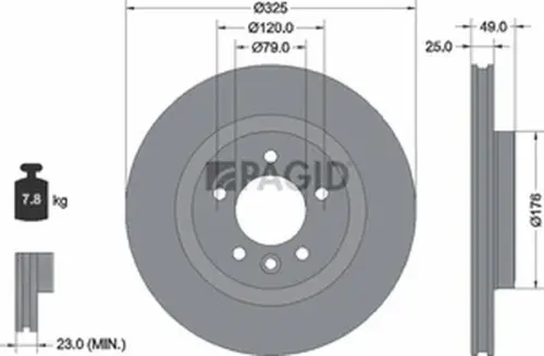 Pagid OEM Brake Disc 56078NC (Rear)