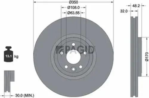 Pagid OEM Brake Disc 56082NHC (Front)