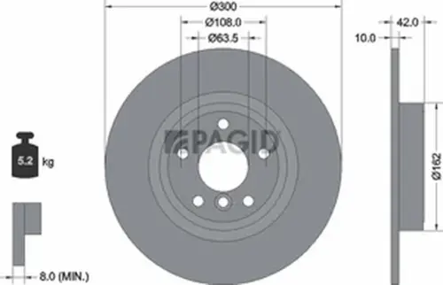 Pagid OEM Brake Disc 56095NHC (Rear)