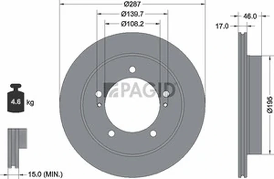 Pagid OEM Brake Disc 56141NC (Front)