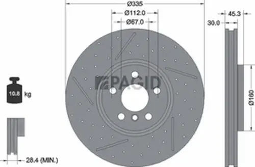 Pagid OEM Brake Disc 56171NHC (Front)