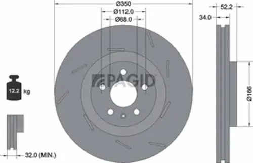 Pagid OEM Brake Disc 56191NHC (Front)