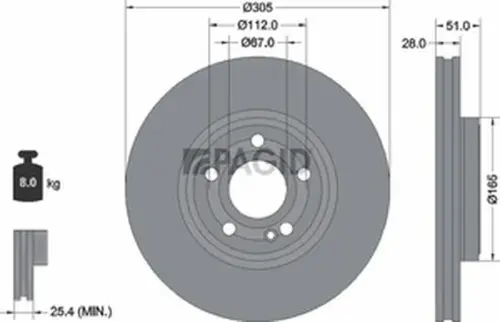 Pagid OEM Brake Disc 56234NHC (Front)