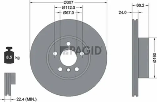 Pagid OEM Brake Disc 56268NHC (Front)