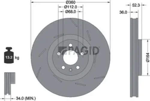 Pagid OEM Brake Disc 56341NHC (Front)