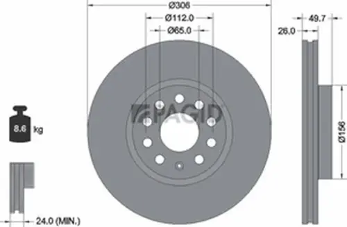 Pagid OEM Brake Disc 56348NHC (Front)