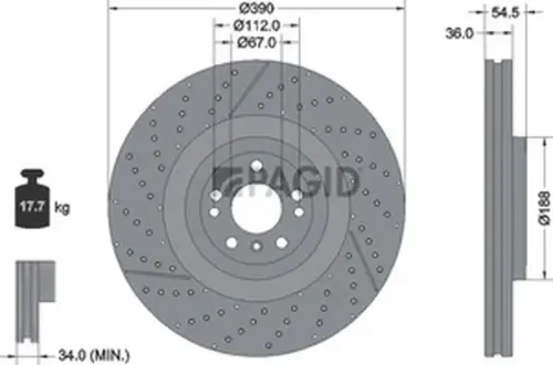 Pagid OEM Brake Disc 56370NHC (Front)