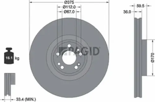Pagid OEM Brake Disc 56467NHC (Front)