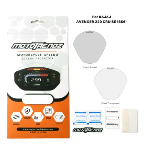 Speedo Protection Film: Motorcycle Screen Protector - Bajaj: Avenger 220 (BS6) Pack of 2
