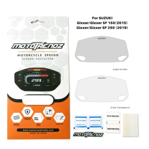 Speedo Protection Film: Motorcycle Screen Protector - Suzuki Gixxer/SF150 (2015) / Gixxer/SF250 (2019)