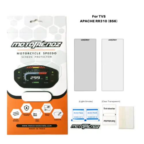 Speedo Protection Film: Motorcycle Screen Protector - TVS Apache RR310 (BS6) Pack of 2