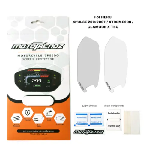 Speedo Protection Film: Motorcycle Screen Protector - Hero Xpulse 200/200T / Xtreme200S / Glamour X-Tec Pack of 2