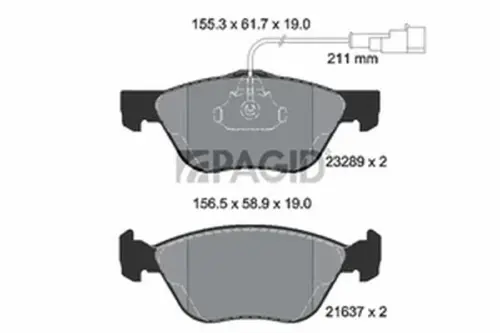Pagid OEM Brake Pads T1099N (Front)