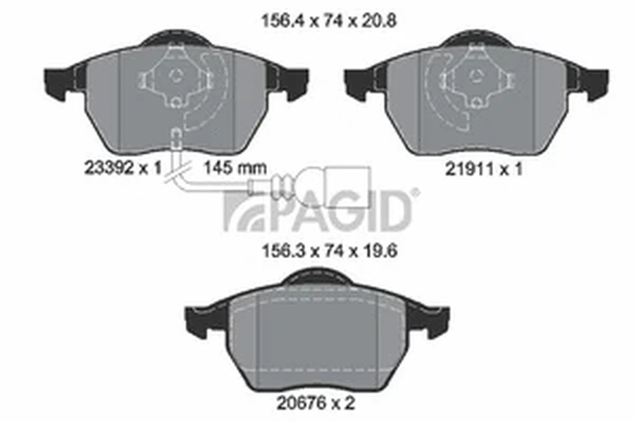Pagid OEM Brake Pads T1154N (Front)