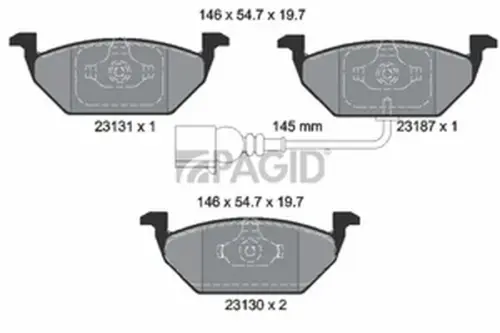 Pagid OEM Brake Pads T1163N (Front)
