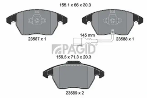 Pagid OEM Brake Pads T1376N (Front)