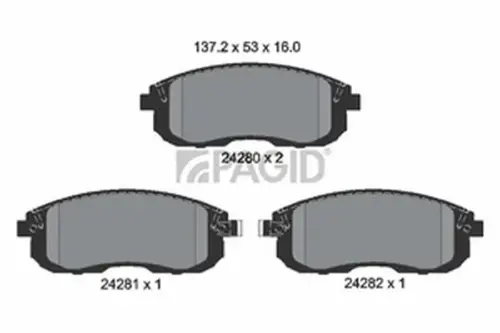 Pagid OEM Brake Pads T1654N (Front)