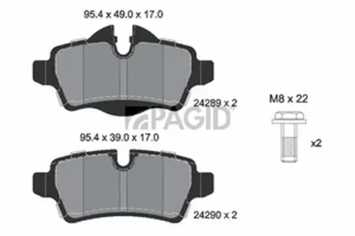 Pagid OEM Brake Pads T1738N (Rear)