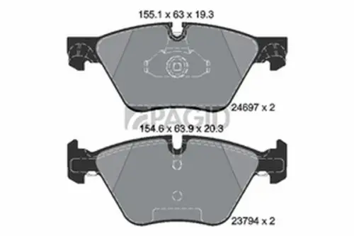 Pagid OEM Brake Pads T1818N (Front)