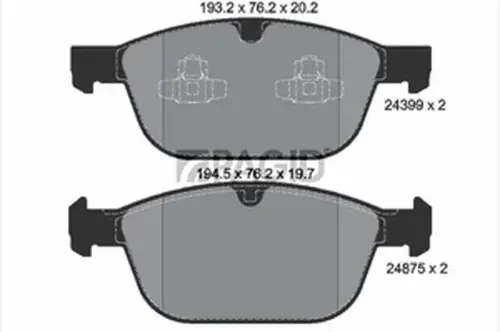 Pagid OEM Brake Pads T1845N (Front)