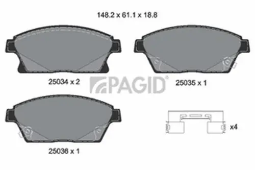 Pagid OEM Brake Pads T1959N (Front)