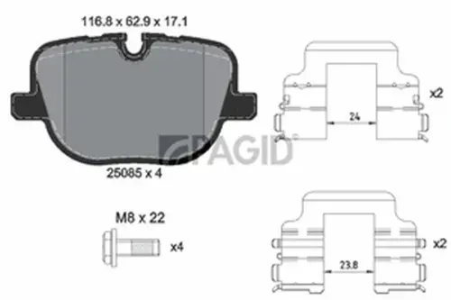 Pagid OEM Brake Pads T1996N (Rear)