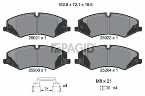 Pagid OEM Brake Pads T2012N (Front)