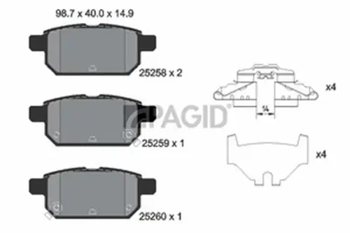 Pagid OEM Brake Pads T2067N (Rear)