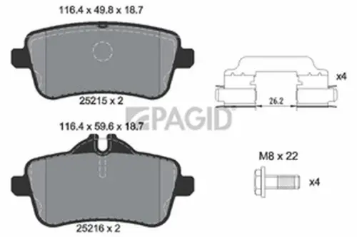 Pagid OEM Brake Pads T2151N (Rear)