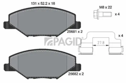 Pagid OEM Brake Pads T2204N (Front)