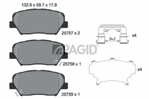 Pagid OEM Brake Pads T2278N (Front)