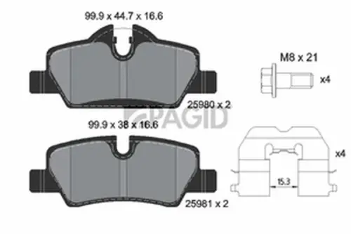 Pagid OEM Brake Pads T2341N (Rear)