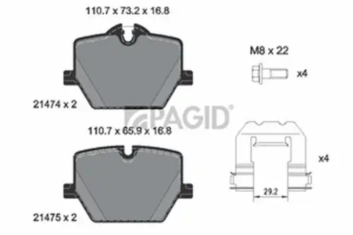 Pagid OEM Brake Pads T2347N (Rear)