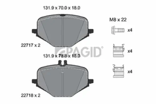 Pagid OEM Brake Pads T2348N (Rear)