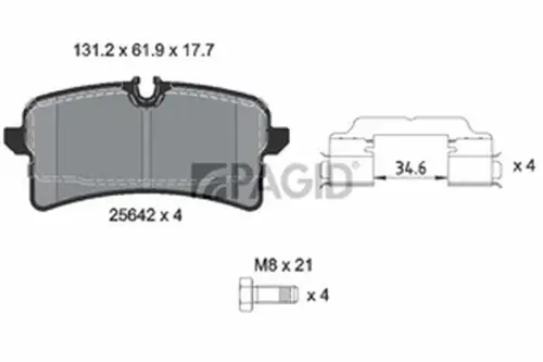 Pagid OEM Brake Pads T2370N (Rear)