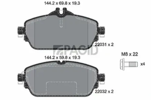 Pagid OEM Brake Pads T2372N (Front)