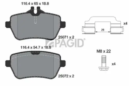 Pagid OEM Brake Pads T2382N (Rear)