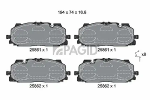 Pagid OEM Brake Pads T2437N (Front)