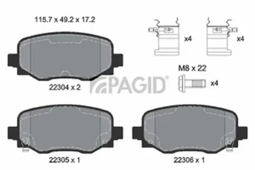 Pagid OEM Brake Pads T2446N (Rear)