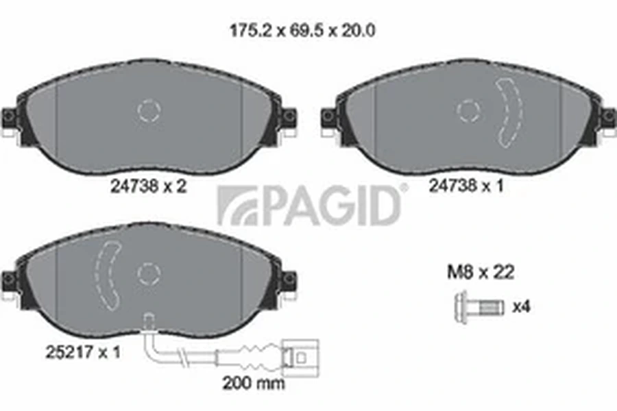 Pagid OEM Brake Pads T2488N (Front)