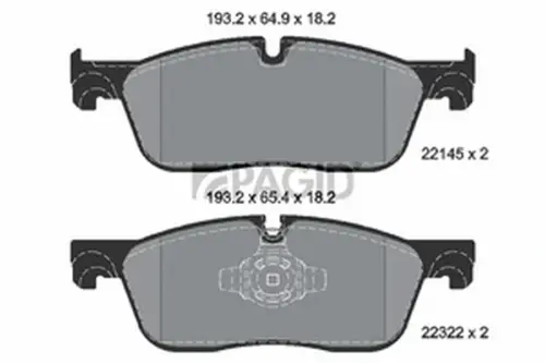 Pagid OEM Brake Pads T2512N (Front)