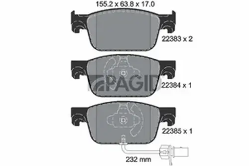 Pagid OEM Brake Pads T2549N (Front)