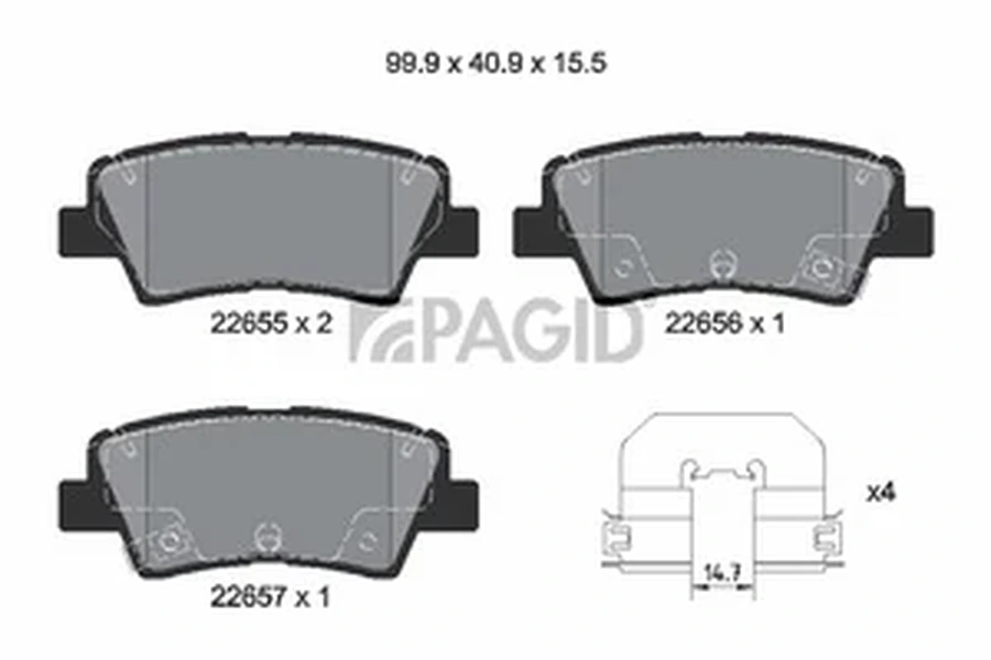 Pagid OEM Brake Pads T2696N (Rear)