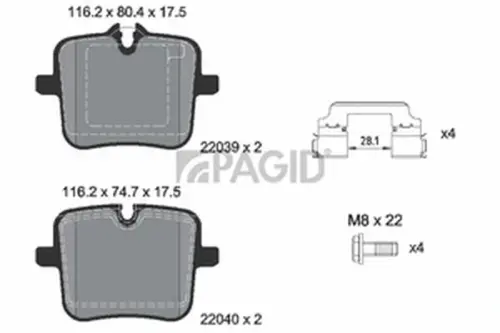 Pagid OEM Brake Pads T2735N (Rear)