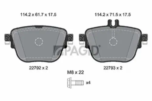Pagid OEM Brake Pads T2748N (Rear)