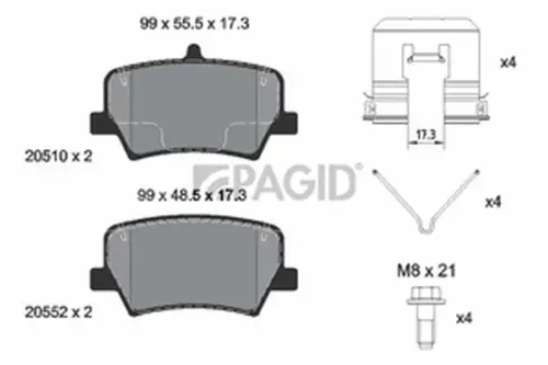 Pagid OEM Brake Pads T2826N (Rear)